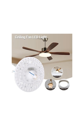 18w Kısılabilir Yuvarlak Led Tavan Fanı Yedek Modülü - 12.5 Cm 4.92 İnç 3 Ayarlı Işık Plakası