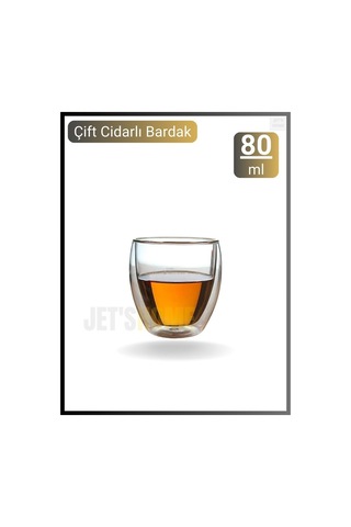 12 Li Set Espresso Bardağı 80 Ml Kahve Bardağı Çift Cidarlı Bardak Viski Bardağı Şeffaf