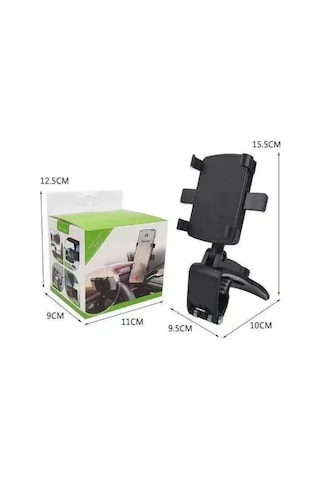 Maiyame Siyah Arabaya Telefon Tutucu - 360 Döner Ve Katlanabilir, Dashboard İkincil Nesil Kanca Tipi