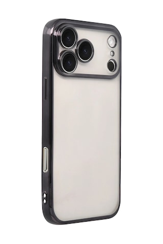 Newface - 47 - Apple iPhone Uyumlu 17 Pro Max Razer Lensli Silikon - Csmo-tex - - Siyah Sıyah