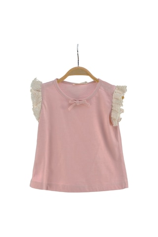 Zeyland Kız Bebek Pembe Kolları Dantelli T-Shirt (6Ay-4Yaş) (537029711)