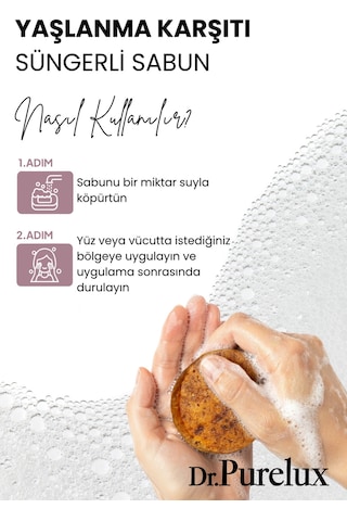 Yaşlanma Ve Kırışıklık Karşıtı, Dolgunlaştırıcı Serum Etkili - Peeling Etkili Süngerli Sabun Kabak Lifi - Lavanta