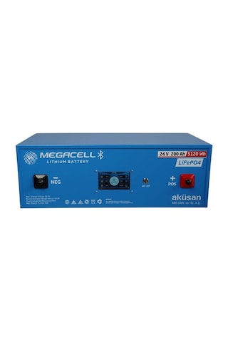 Megacell LiFePO4 25.6 V 200 Ah Lityum Demir Fosfat Akü
