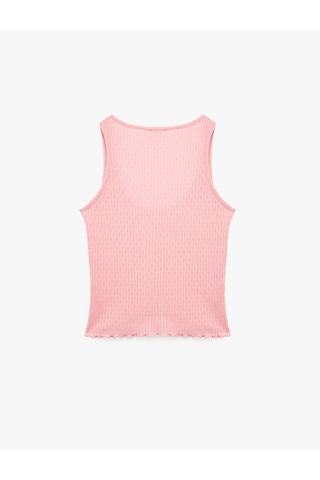 Koton U Yaka Kolsuz Fitilli Atlet Pijama Üstü Pembe 6slk90005mk Gül