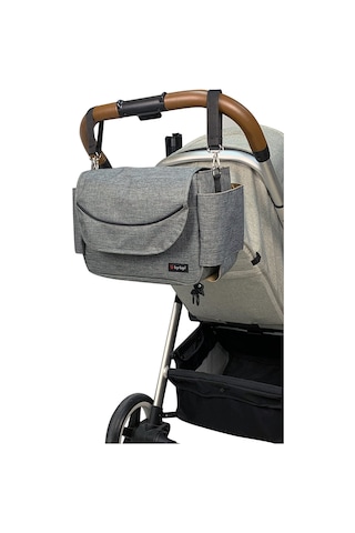 Bye Bye Stroller Bag Bebek Arabası Düzenleyici Çanta Sade Gri