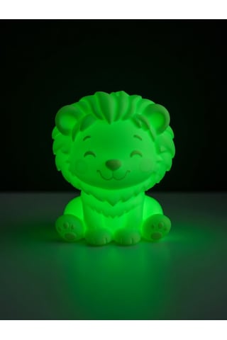 Aslan Modern Dekoratif Ev Hediyesi Tasarım Lamba - Aslan Figürlü Gece Lambası Yeşil