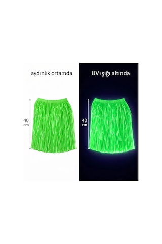 Neon Yeşil Hawaii Parti Eteği 40 Cm
