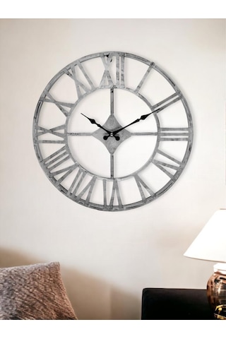 Galaxy Dm30-gk Serisi Roma Rakamlı Metal Duvar Saati Gri 40 Cm Gri
