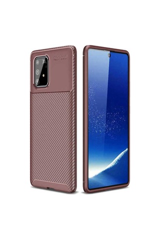 Samsung Uyumlu Galaxy A91 S10 Lite Kılıf Zore Negro Silikon Kapak Kahverengi