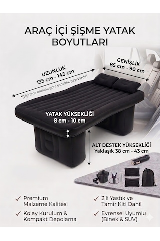 Araç İçi Şişme Yatak Arka Koltuk
