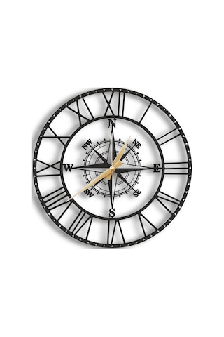 50X50 Dekoratif Duvar Saati + Tablo 35 Cm (482235163) Siyah