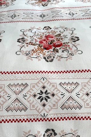 Alla Turca Tek Kişilik Kanaviçe Desenli Pike Pudra 160x240 Cm %100 Pamuk Pudra