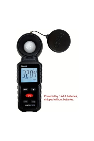 Boatshop1 Siyah Dijital Işık Ölçer Luxmetre 20 Lux 200000 Lux 18500 Fc Aydınlatma Ölçüm Cihazı Pil Dahil Değil