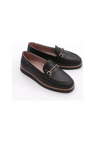 Dgn 410 Kadin Loafer Ayakkabi Siyah Napa
