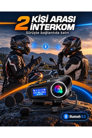 Q58-max Motosiklet Kask Bluetooth Kulaklık İnterkomlu Lcd Ekranlı Su Geçirmez Gürültü Önleyici Kablosuz Kask İçi Kulaklık