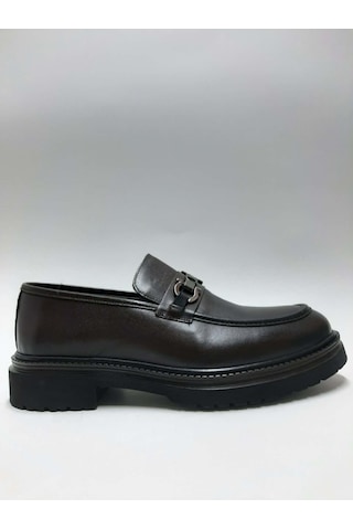 Adnan Bozkaya Hakiki Deri Tokalı Loafer Kahverengi Klasik Casual Model Erkek Ayakkabı C-81235734adn