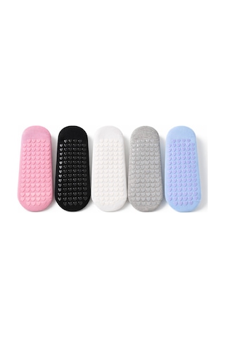 Carnaval Socks Siyah Renkli Pilates & Yoga Silikonlu Kazymaz Tabanlı Patik Çorap 2000386