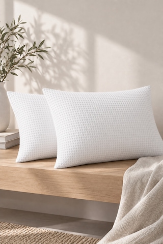BedyGuard Premium Bamboo 2 Li Ultra Sessiz Sıvı Geçirmez, Ter Ve Kaz Tüyü Geçirmez Yastık Koruyucu Alez Beyaz Beyaz