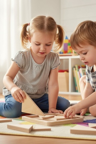 Ahşap Eğitici Kare Puzzle Model Yapboz