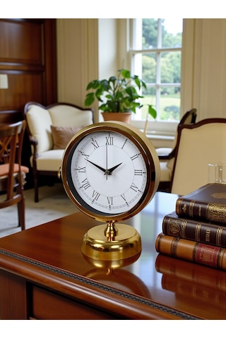 Büro Ev Ofis Hediyesi İçin 25x20cm Golden Metal Edge Masa Saati Diğer