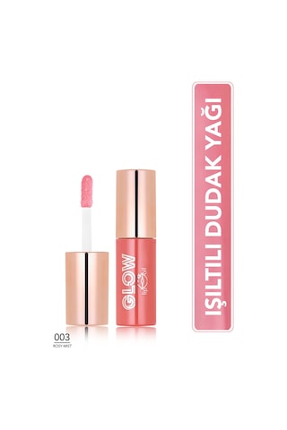 Flormar Glow Lip Oil Nemlendirici Etkili & Işıltılı Bitişli Renkli Dudak Yağı 003 Rosy Mist
