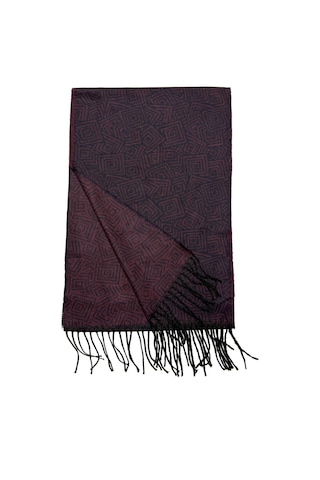 Lacivert Bordo Desenli Atkı Kaşkol Çok Renkli