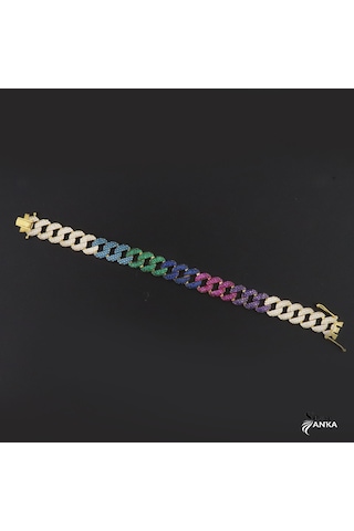 925 Ayar Gümüş Gold Mix Taşlı Gurmet