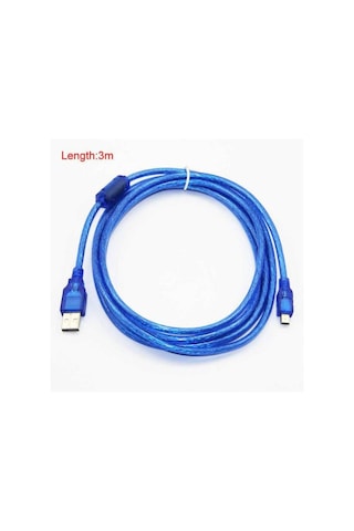 3 Metre 5 Pin Mini Usb Erkek Usb 2.0 Mini Usb B  Kablo Mp3 Kamera