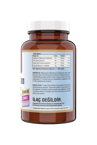Ncs Zma 60 Tablet Magnesium Çinko Vitamin B6 Folic Acid Magnezyum