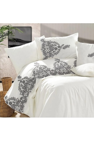 Nazik Saten Nevresim Takımı Çift Kişilik Monza Gri Diğer