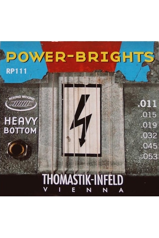 Thomastik Infeld Th-rp111 Elektro Gitar Tel Seti - Power-brights Üst Segment - Heavy Bottom Magnecore Sargı Teknolojisi, Yüksek Çıkış Gücü, Agresif Tonlar Ve Zengin Harmonik Yapı Ölçüler: .011 - .050 Heavy Bottom