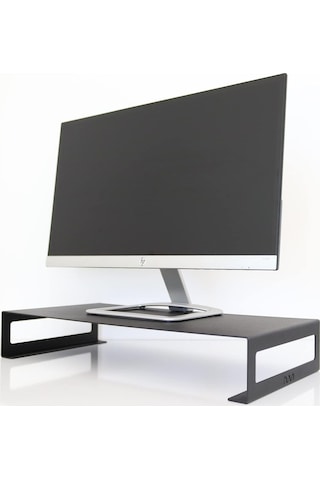 Metal Monitör Standı - Siyah - Monitör Yükseltici - Laptop Standı - Organizer - Sms1bl
