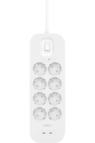 Belkin 8'li Yüksek Gerilim Korumalı Çoklu Priz, 2x Pd Usb-c