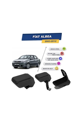 Cross Auto Accessorıes Fiat Albea 2003 Sonrası İle Uyumlu Çelik Ayaklı Kolçak, Kol Dayama - A+ Kalite Abs Malzeme