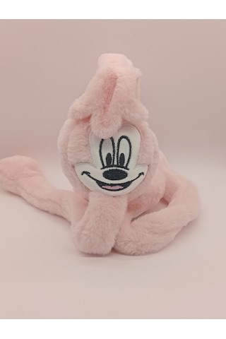 Kervan Pazarı Çocuk Peluş Figürlü Oynar Kulaklı Sesli Kışlık Kulaklık Pembe