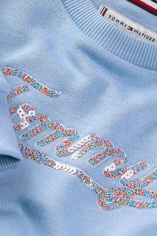 Kız Çocuk Payetli Script Logolu Sweatshirt - Mavi Cloudy Blue
