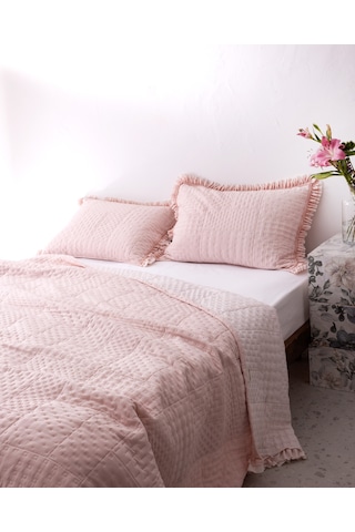 Madame Coco Medus Çift Kişilik Yatak Örtüsü - Pudra Pudra