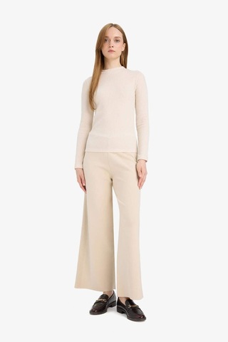 Defacto Wide Leg Geniş Bol Paça Triko Pantolon F1102ax25aubg155 Bej