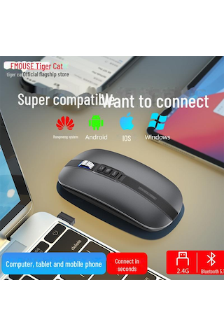 Tigercat M113 Çift Modlu Bluetooth Sessiz Ultra İnce Kablosuz Fare Ofis Ve Dizüstü Bilgisayar Kullanımı İçin Diğer