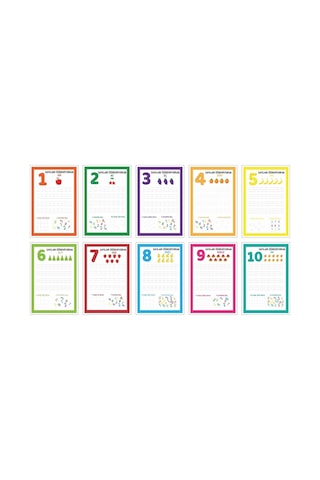 Sayıları Öğreniyorum Eğitici Matematik Etiketleri 1-10' Kadar 10x15 Cm