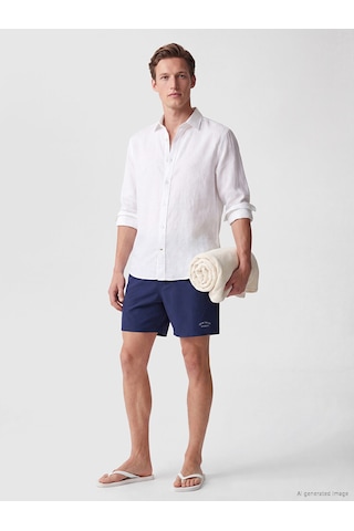 Lcw Swımwear İndigo Kısa Boy Los Angeles Baskılı Erkek Deniz Şortu