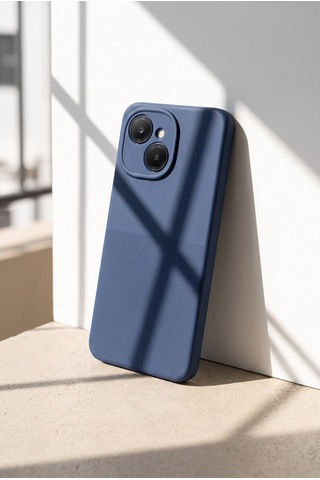 Tecno Spark 40c / Pop 10 Pro Uyumlu Kamera Korumalı Silikon Telefon Kılıfı Darbe Emici İçi Kadife Tırtıklı Kaymaz Yüzeyli Yumuşak Kılıf-54287 Lacivert