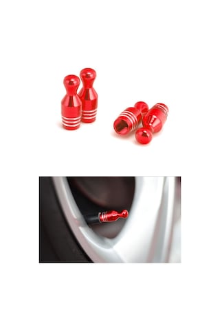 Oto Araba Sibop Kapağı Seti Metal Bowling 4'lü Set Kırmızı