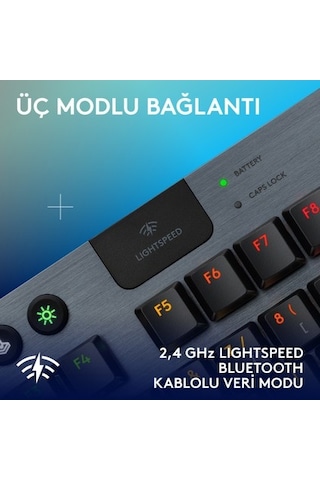 Logitech G915 X Lightspeed Tkl Siyah 920-012757 Rgb Gl Clicky Switch Kablolu/kablosuz Mekanik Oyuncu Klavyesi