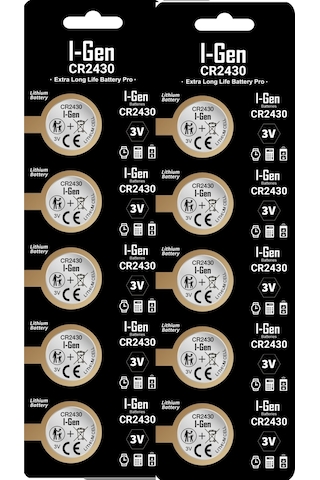 I-gen Cr2430 Lityum Düğme Pil 3v Cr2430 10'lu Paket