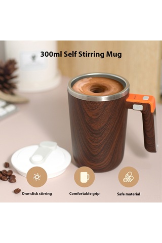 Qingmipy 300ml Şarj Edilebilir Manyetik Karıştırma Bardak, 304 Paslanmaz Çelik, Su Geçirmez, Ofis/okul/spor Salonu İçin Siyah