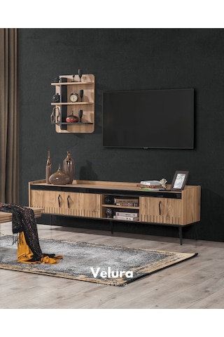 İzgi Tv Ünitesi Ceviz - Siyah