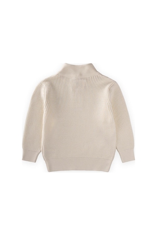 Selanik Triko Fermuarlı Kazak 2-11 Yaş Ekru Ekru