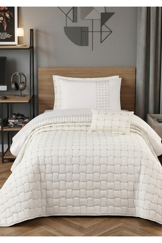 Goldroom Home Altınay Tek Kişilik Yatak Örtüsü Krem