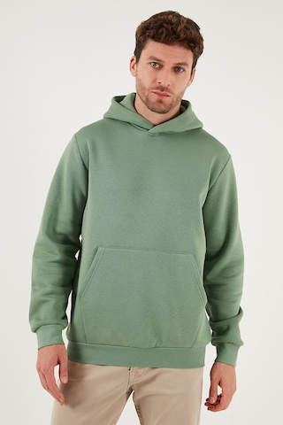 Buratti Regular Fit Kapüşonlu Kanguru Cepli Içi Tüylü Yumuşak Şardonlu Erkek Sweat 5905281 Elma Yeşili